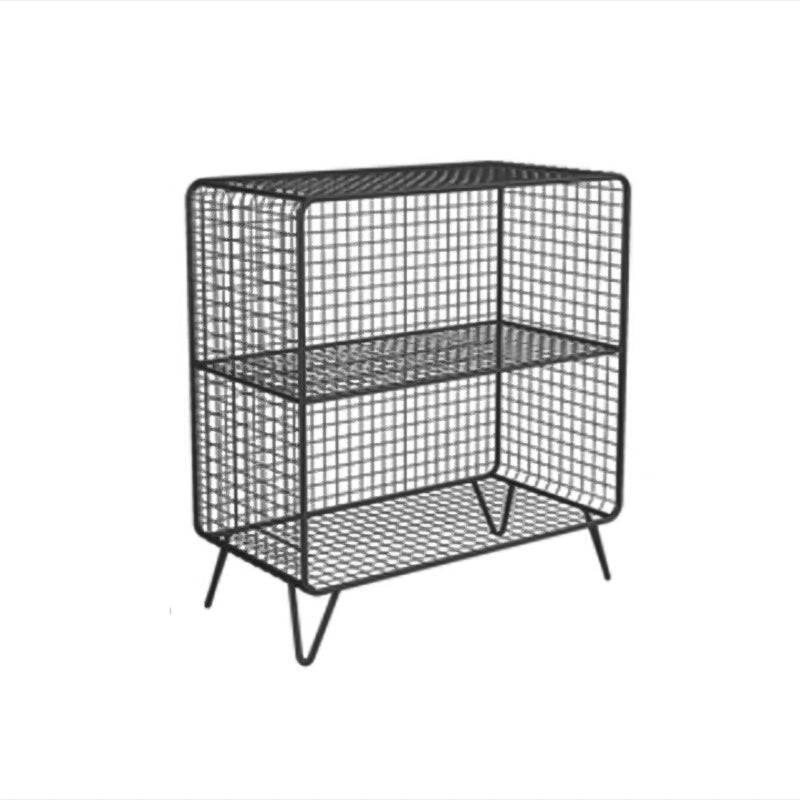 Metal Standard Bookcase Contemporary Style Closed Back Bookcase 24"L x 12"W x 28"H Black Clearhalo 'Bookcases' 'furn' 'furn_bookcases' 'Furniture' 'furniture_bookcases' 'kitchen' 'kitchen_bookcases' 'Living Room Furniture' 'Office Furniture' 4708163