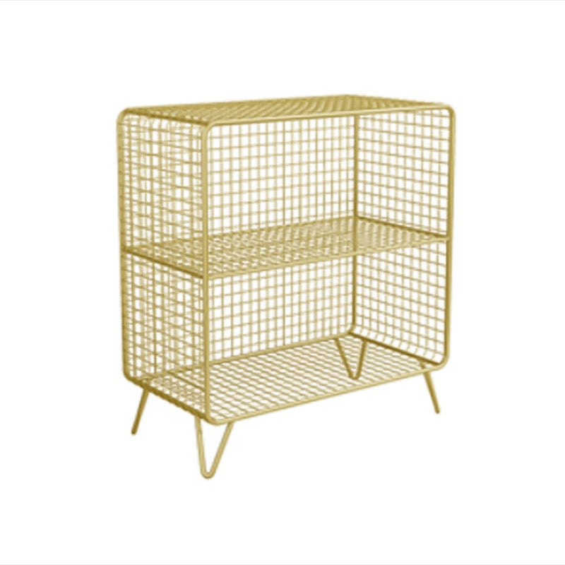 Metal Standard Bookcase Contemporary Style Closed Back Bookcase 24"L x 12"W x 28"H Gold Clearhalo 'Bookcases' 'furn' 'furn_bookcases' 'Furniture' 'furniture_bookcases' 'kitchen' 'kitchen_bookcases' 'Living Room Furniture' 'Office Furniture' 4708169
