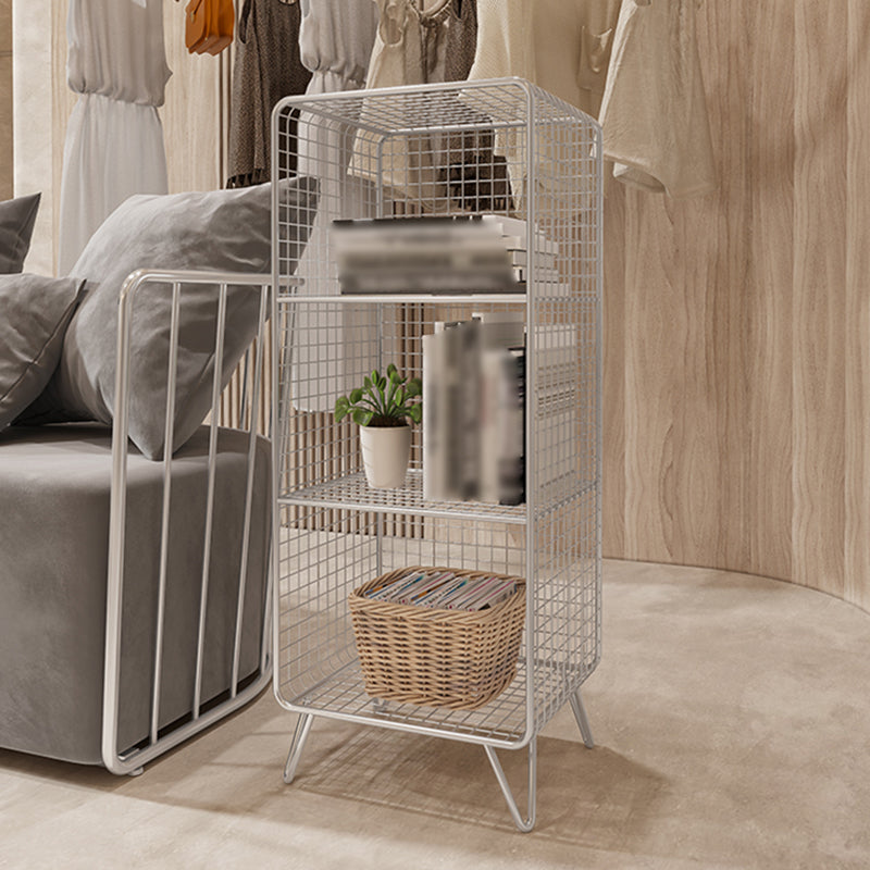 Metal Standard Bookcase Contemporary Style Closed Back Bookcase Clearhalo 'Bookcases' 'furn' 'furn_bookcases' 'Furniture' 'furniture_bookcases' 'kitchen' 'kitchen_bookcases' 'Living Room Furniture' 'Office Furniture' 4708173