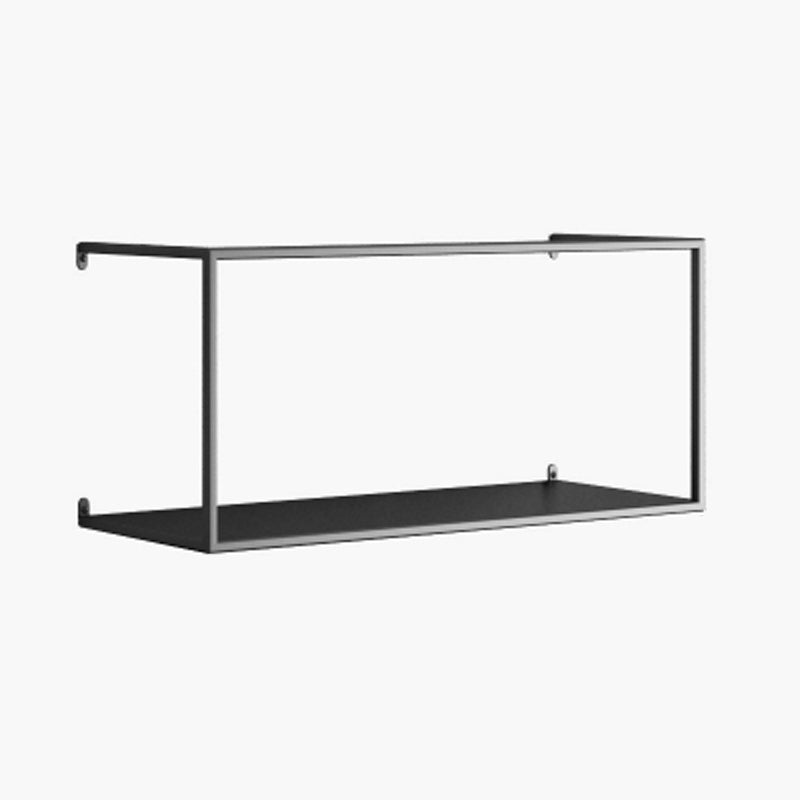 Iron Closed Back Bookshelf Gold and Black Industrial Wall Unit Bookshelf Textured Black 1 Piece Clearhalo 'Bookcases' 'furn' 'furn_bookcases' 'Furniture' 'furniture_bookcases' 'kitchen' 'kitchen_bookcases' 'Living Room Furniture' 'Office Furniture' 4708183