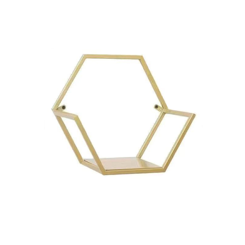 Iron Closed Back Bookshelf Gold and Black Industrial Wall Unit Bookshelf Brass Gold 1 Piece Clearhalo 'Bookcases' 'furn' 'furn_bookcases' 'Furniture' 'furniture_bookcases' 'kitchen' 'kitchen_bookcases' 'Living Room Furniture' 'Office Furniture' 4708189