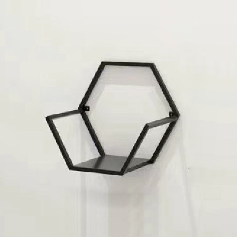 Iron Closed Back Bookshelf Gold and Black Industrial Wall Unit Bookshelf Matte Black 1 Piece Clearhalo 'Bookcases' 'furn' 'furn_bookcases' 'Furniture' 'furniture_bookcases' 'kitchen' 'kitchen_bookcases' 'Living Room Furniture' 'Office Furniture' 4708191