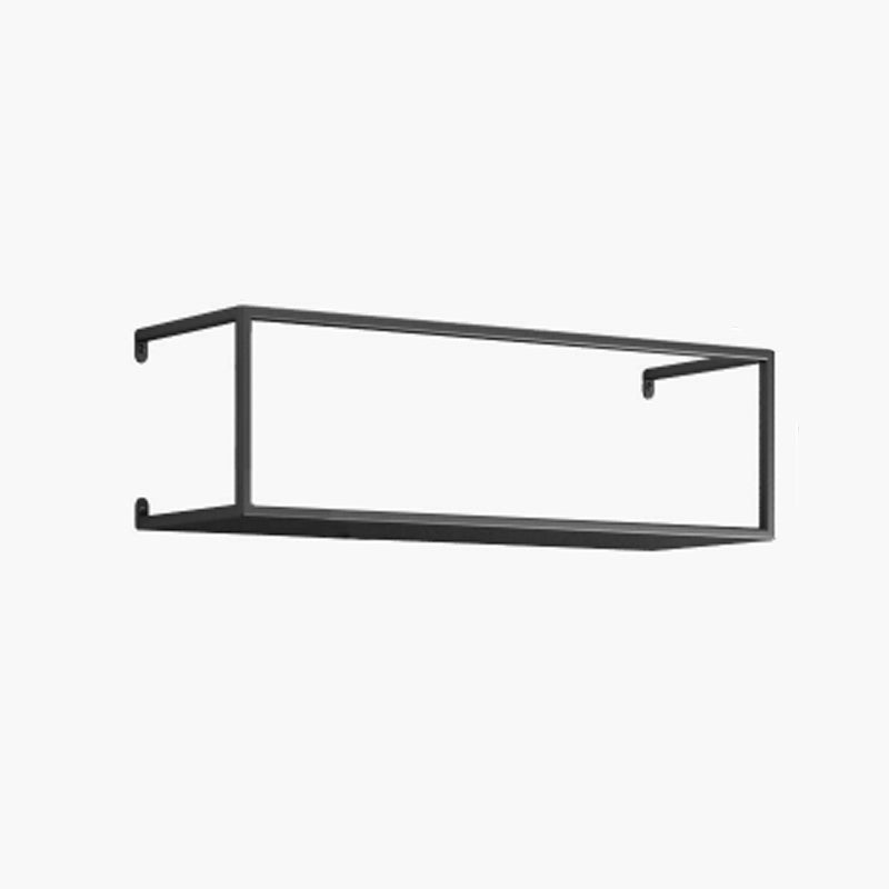 Iron Closed Back Bookshelf Gold and Black Industrial Wall Unit Bookshelf Gloss Black 1 Piece Clearhalo 'Bookcases' 'furn' 'furn_bookcases' 'Furniture' 'furniture_bookcases' 'kitchen' 'kitchen_bookcases' 'Living Room Furniture' 'Office Furniture' 4708195