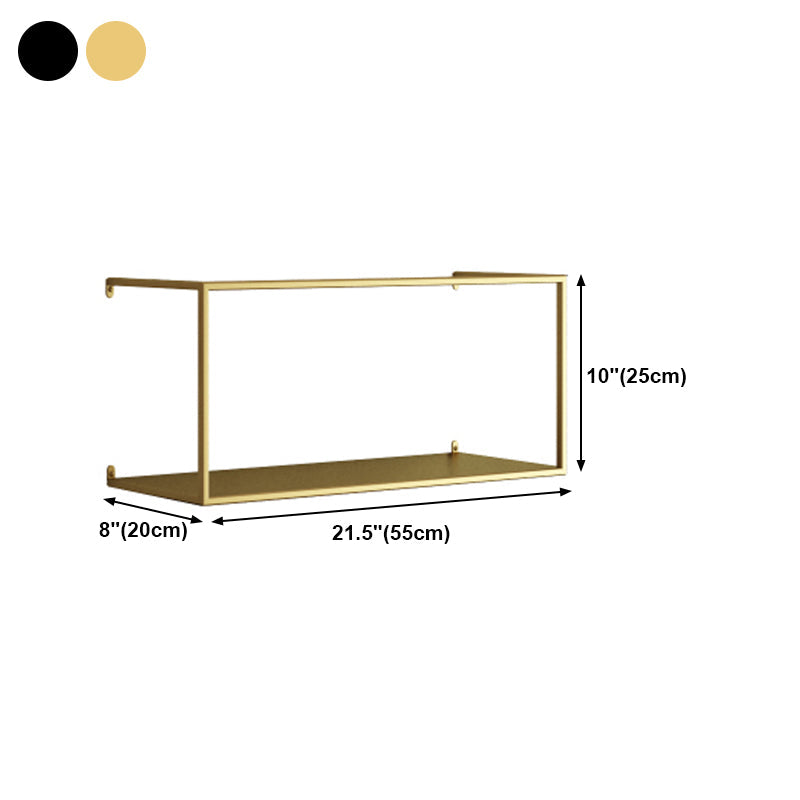 Iron Closed Back Bookshelf Gold and Black Industrial Wall Unit Bookshelf Clearhalo 'Bookcases' 'furn' 'furn_bookcases' 'Furniture' 'furniture_bookcases' 'kitchen' 'kitchen_bookcases' 'Living Room Furniture' 'Office Furniture' 4708206