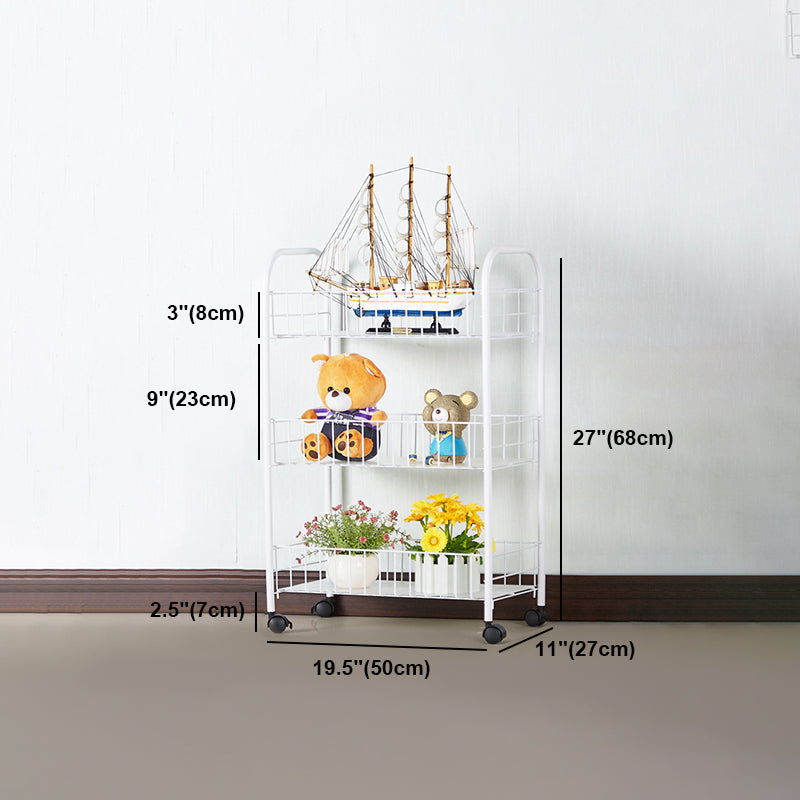 Contemporary Style Metal Geometric Bookcase Open Back Bookcase with Wheels Clearhalo 'Bookcases' 'furn' 'furn_bookcases' 'Furniture' 'furniture_bookcases' 'kitchen' 'kitchen_bookcases' 'Living Room Furniture' 'Office Furniture' 4708227