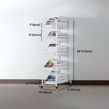 Contemporary Style Metal Geometric Bookcase Open Back Bookcase with Wheels Clearhalo 'Bookcases' 'furn' 'furn_bookcases' 'Furniture' 'furniture_bookcases' 'kitchen' 'kitchen_bookcases' 'Living Room Furniture' 'Office Furniture' 4708228