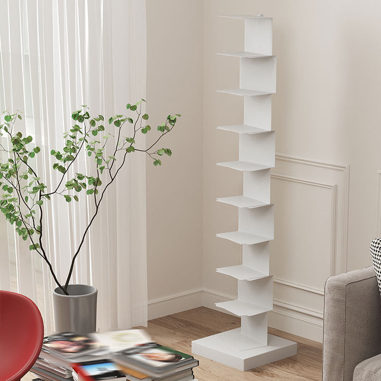 Modern Style Vertical Bookshelf Stainless Steel Closed Back Shelf Bookcase Clearhalo 'Bookcases' 'furn' 'furn_bookcases' 'Furniture' 'furniture_bookcases' 'kitchen' 'kitchen_bookcases' 'Living Room Furniture' 'Office Furniture' 4708235