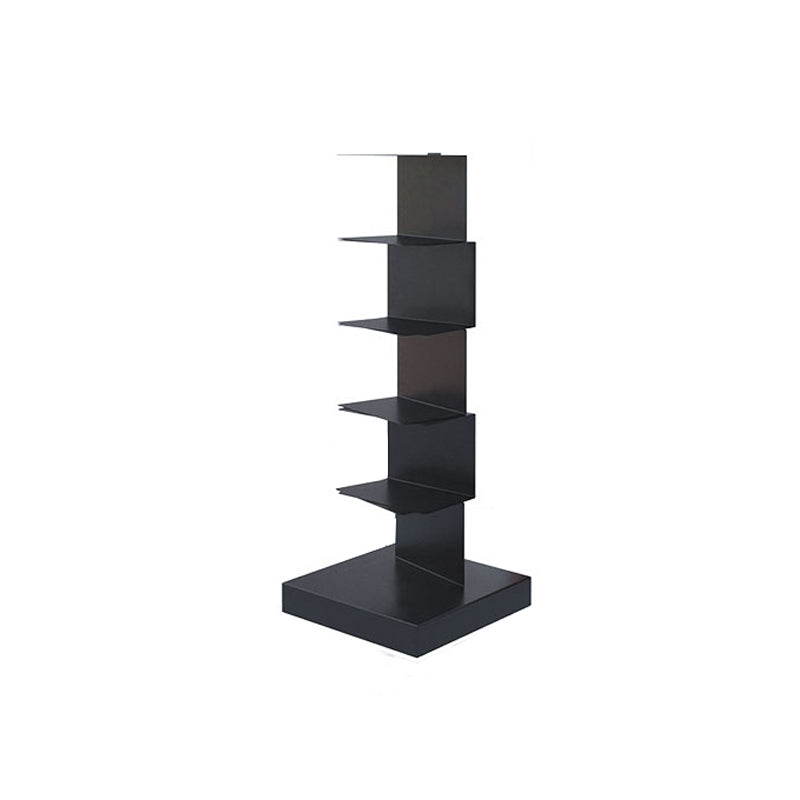 Modern Style Vertical Bookshelf Stainless Steel Closed Back Shelf Bookcase 13.8"L x 13.8"W x 36.2"H Black Clearhalo 'Bookcases' 'furn' 'furn_bookcases' 'Furniture' 'furniture_bookcases' 'kitchen' 'kitchen_bookcases' 'Living Room Furniture' 'Office Furniture' 4708248