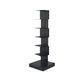 Modern Style Vertical Bookshelf Stainless Steel Closed Back Shelf Bookcase 13.8"L x 13.8"W x 42.9"H Black Clearhalo 'Bookcases' 'furn' 'furn_bookcases' 'Furniture' 'furniture_bookcases' 'kitchen' 'kitchen_bookcases' 'Living Room Furniture' 'Office Furniture' 4708249