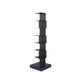 Modern Style Vertical Bookshelf Stainless Steel Closed Back Shelf Bookcase 13.8"L x 13.8"W x 49.6"H Black Clearhalo 'Bookcases' 'furn' 'furn_bookcases' 'Furniture' 'furniture_bookcases' 'kitchen' 'kitchen_bookcases' 'Living Room Furniture' 'Office Furniture' 4708251