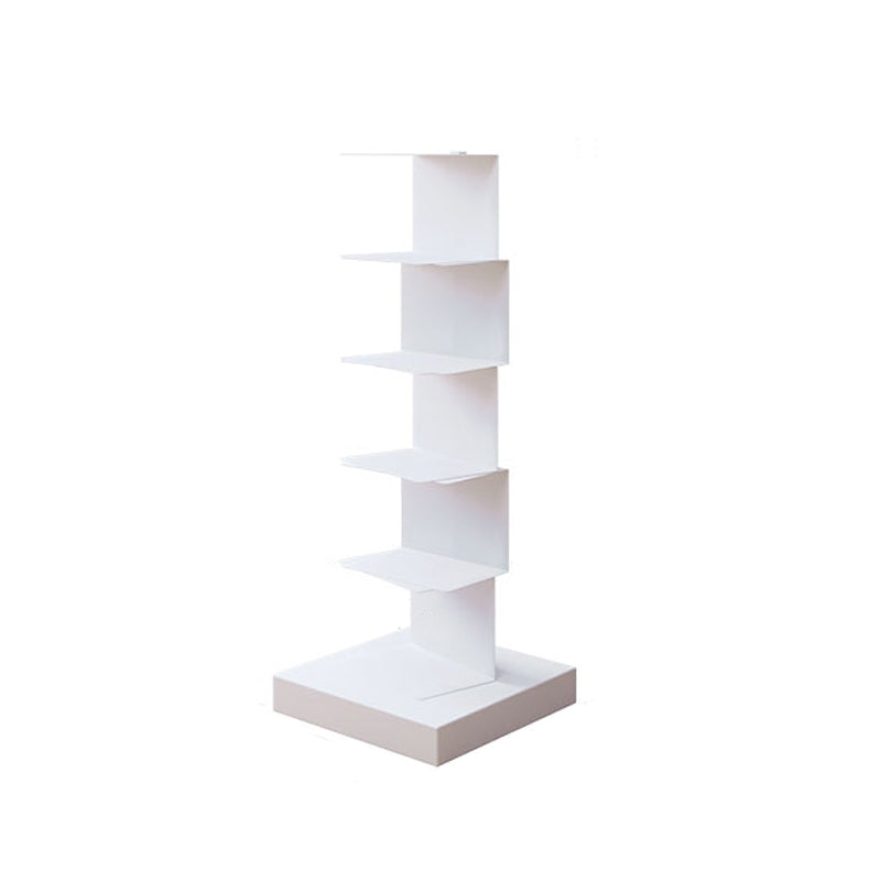 Modern Style Vertical Bookshelf Stainless Steel Closed Back Shelf Bookcase 13.8"L x 13.8"W x 36.2"H White Clearhalo 'Bookcases' 'furn' 'furn_bookcases' 'Furniture' 'furniture_bookcases' 'kitchen' 'kitchen_bookcases' 'Living Room Furniture' 'Office Furniture' 4708255