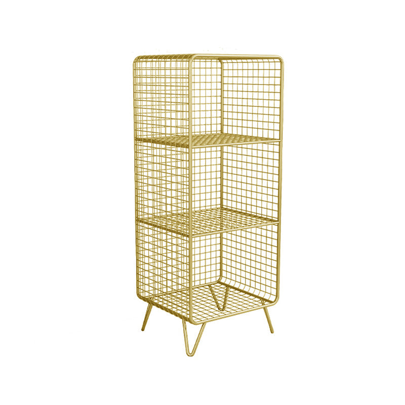 Modern Style Metal Bookshelf Closed Back Bookcase for Home and Office 14"L x 12"W x 35"H Gold Clearhalo 'Bookcases' 'furn' 'furn_bookcases' 'Furniture' 'furniture_bookcases' 'kitchen' 'kitchen_bookcases' 'Living Room Furniture' 'Office Furniture' 4708272