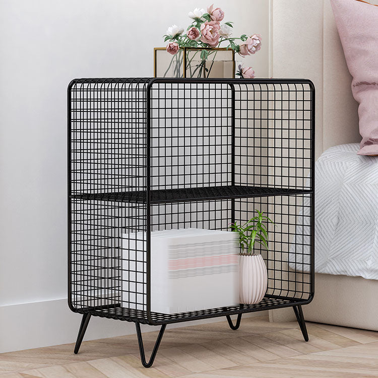 Modern Style Metal Bookshelf Closed Back Bookcase for Home and Office 24"L x 12"W x 28"H Black Clearhalo 'Bookcases' 'furn' 'furn_bookcases' 'Furniture' 'furniture_bookcases' 'kitchen' 'kitchen_bookcases' 'Living Room Furniture' 'Office Furniture' 4708274