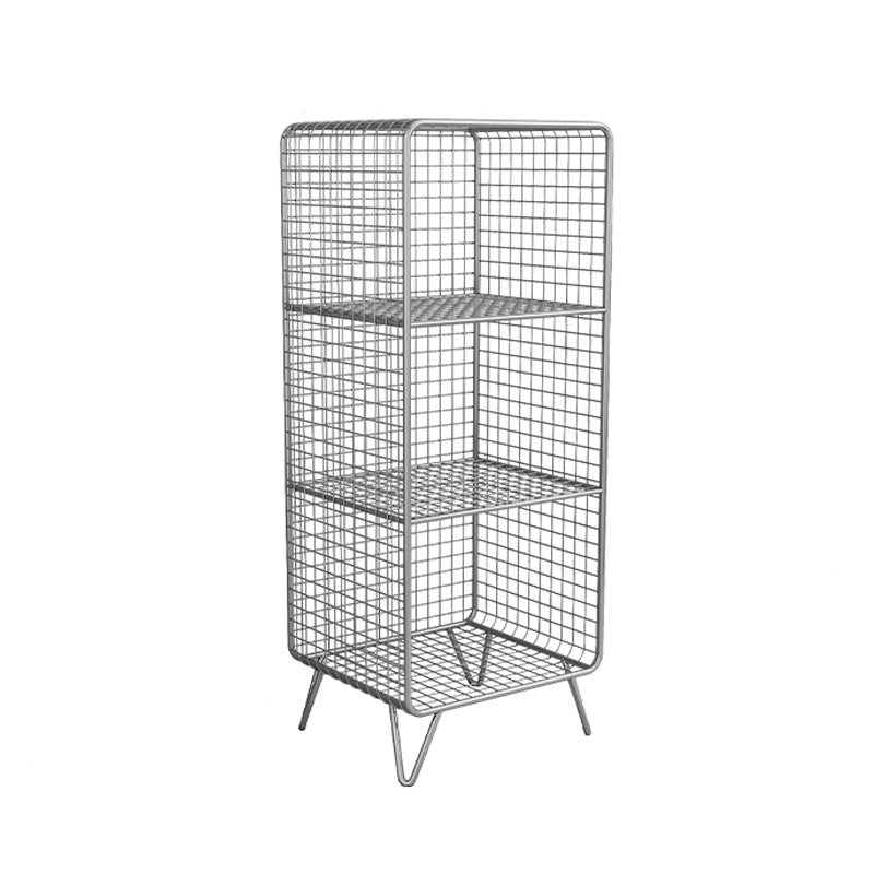 Modern Style Metal Bookshelf Closed Back Bookcase for Home and Office 14"L x 12"W x 35"H Silver Clearhalo 'Bookcases' 'furn' 'furn_bookcases' 'Furniture' 'furniture_bookcases' 'kitchen' 'kitchen_bookcases' 'Living Room Furniture' 'Office Furniture' 4708278