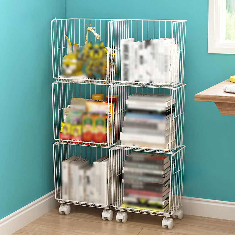 Contemporary Style Metal Geometric Bookcase Closed Back Bookcase Clearhalo 'Bookcases' 'furn' 'furn_bookcases' 'Furniture' 'furniture_bookcases' 'kitchen' 'kitchen_bookcases' 'Living Room Furniture' 'Office Furniture' 4708295