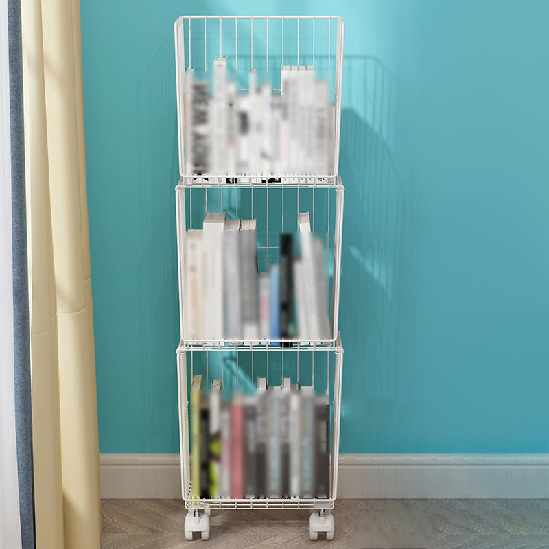 Contemporary Style Metal Geometric Bookcase Closed Back Bookcase Clearhalo 'Bookcases' 'furn' 'furn_bookcases' 'Furniture' 'furniture_bookcases' 'kitchen' 'kitchen_bookcases' 'Living Room Furniture' 'Office Furniture' 4708311