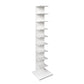 Invisible Bookshelf Contemporary Style Open Back Bookcase for Home Office 13.8"L x 13.8"W x 63.4"H White Clearhalo 'Bookcases' 'furn' 'furn_bookcases' 'Furniture' 'furniture_bookcases' 'kitchen' 'kitchen_bookcases' 'Living Room Furniture' 'Office Furniture' 4708422