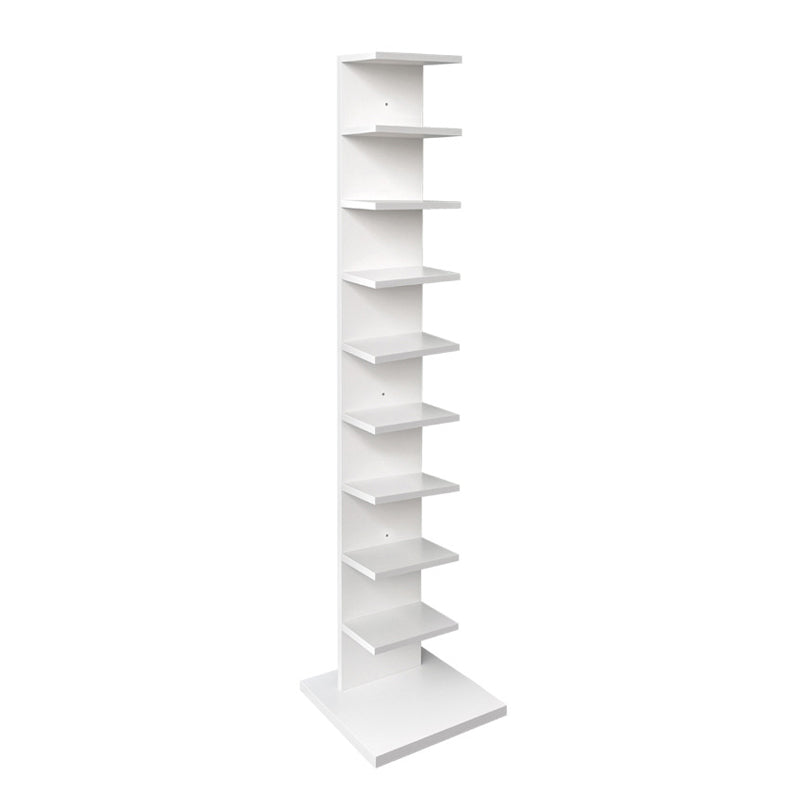 Invisible Bookshelf Contemporary Style Open Back Bookcase for Home Office 13.8"L x 13.8"W x 63.4"H White Clearhalo 'Bookcases' 'furn' 'furn_bookcases' 'Furniture' 'furniture_bookcases' 'kitchen' 'kitchen_bookcases' 'Living Room Furniture' 'Office Furniture' 4708422