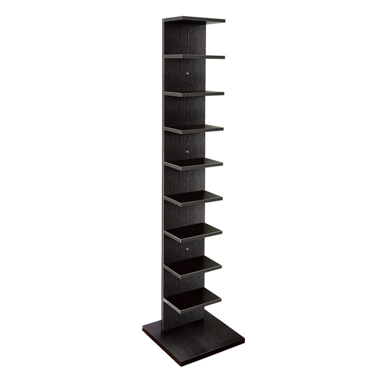 Invisible Bookshelf Contemporary Style Open Back Bookcase for Home Office 13.8"L x 13.8"W x 63.4"H Black Clearhalo 'Bookcases' 'furn' 'furn_bookcases' 'Furniture' 'furniture_bookcases' 'kitchen' 'kitchen_bookcases' 'Living Room Furniture' 'Office Furniture' 4708423