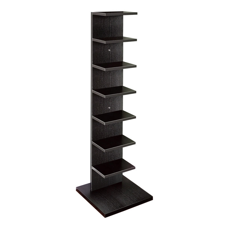 Invisible Bookshelf Contemporary Style Open Back Bookcase for Home Office 13.8"L x 13.8"W x 49.5"H Black Clearhalo 'Bookcases' 'furn' 'furn_bookcases' 'Furniture' 'furniture_bookcases' 'kitchen' 'kitchen_bookcases' 'Living Room Furniture' 'Office Furniture' 4708428