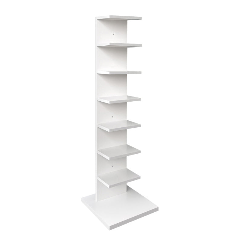 Invisible Bookshelf Contemporary Style Open Back Bookcase for Home Office 13.8"L x 13.8"W x 49.5"H White Clearhalo 'Bookcases' 'furn' 'furn_bookcases' 'Furniture' 'furniture_bookcases' 'kitchen' 'kitchen_bookcases' 'Living Room Furniture' 'Office Furniture' 4708429