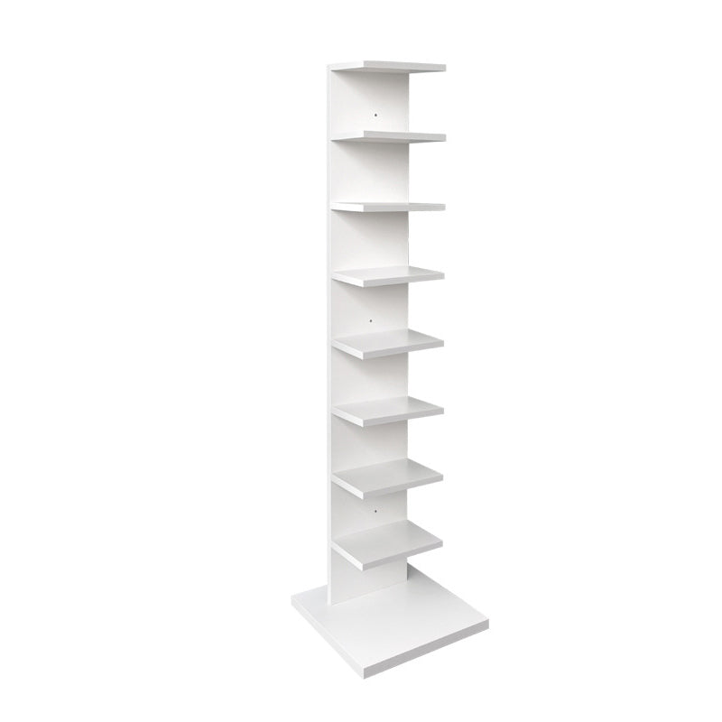 Invisible Bookshelf Contemporary Style Open Back Bookcase for Home Office 13.8"L x 13.8"W x 56.4"H White Clearhalo 'Bookcases' 'furn' 'furn_bookcases' 'Furniture' 'furniture_bookcases' 'kitchen' 'kitchen_bookcases' 'Living Room Furniture' 'Office Furniture' 4708432