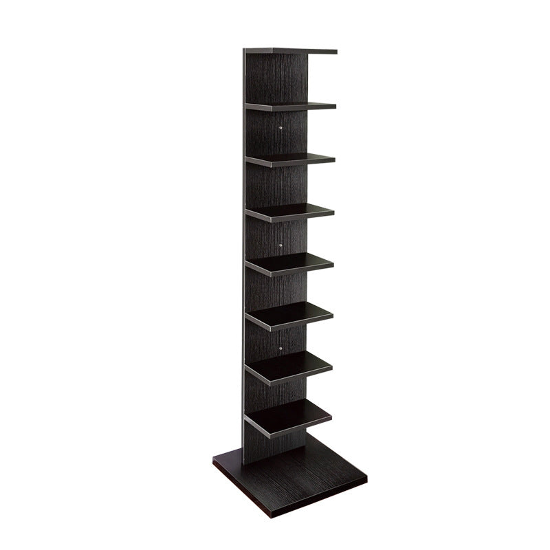 Invisible Bookshelf Contemporary Style Open Back Bookcase for Home Office 13.8"L x 13.8"W x 56.4"H Black Clearhalo 'Bookcases' 'furn' 'furn_bookcases' 'Furniture' 'furniture_bookcases' 'kitchen' 'kitchen_bookcases' 'Living Room Furniture' 'Office Furniture' 4708434