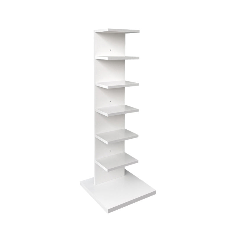Invisible Bookshelf Contemporary Style Open Back Bookcase for Home Office 13.8"L x 13.8"W x 42.5"H White Clearhalo 'Bookcases' 'furn' 'furn_bookcases' 'Furniture' 'furniture_bookcases' 'kitchen' 'kitchen_bookcases' 'Living Room Furniture' 'Office Furniture' 4708439