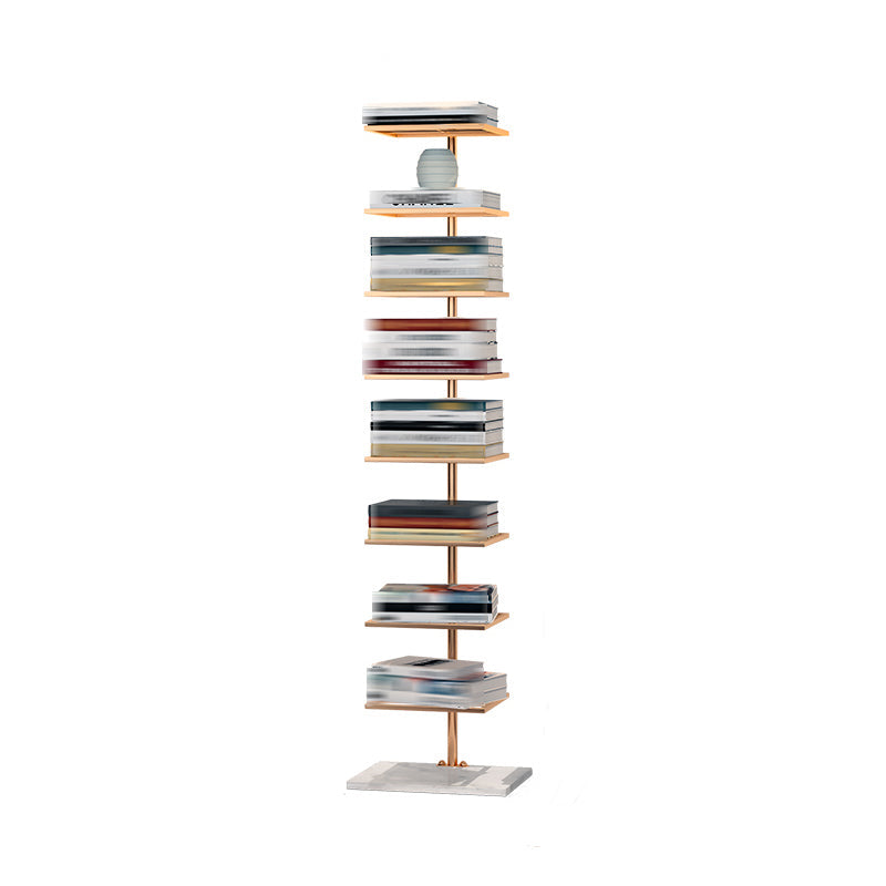 Modern Style Open Bookshelf Metal Etagere Shelf Bookcase for Home 13.8"L x 11"W x 59.1"H Gold Clearhalo 'Bookcases' 'furn' 'furn_bookcases' 'Furniture' 'furniture_bookcases' 'kitchen' 'kitchen_bookcases' 'Living Room Furniture' 'Office Furniture' 4708449