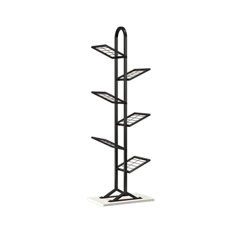 Modern Style Open Bookshelf Metal Etagere Shelf Bookcase for Home 17.7"L x 9.4"W x 51.2"H Black Clearhalo 'Bookcases' 'furn' 'furn_bookcases' 'Furniture' 'furniture_bookcases' 'kitchen' 'kitchen_bookcases' 'Living Room Furniture' 'Office Furniture' 4708450