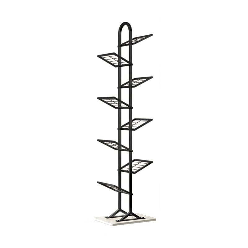 Modern Style Open Bookshelf Metal Etagere Shelf Bookcase for Home 17.7"L x 9.4"W x 65"H Black Clearhalo 'Bookcases' 'furn' 'furn_bookcases' 'Furniture' 'furniture_bookcases' 'kitchen' 'kitchen_bookcases' 'Living Room Furniture' 'Office Furniture' 4708454