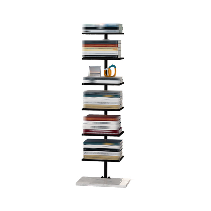 Modern Style Open Bookshelf Metal Etagere Shelf Bookcase for Home 13.8"L x 11"W x 45.3"H Black Clearhalo 'Bookcases' 'furn' 'furn_bookcases' 'Furniture' 'furniture_bookcases' 'kitchen' 'kitchen_bookcases' 'Living Room Furniture' 'Office Furniture' 4708456