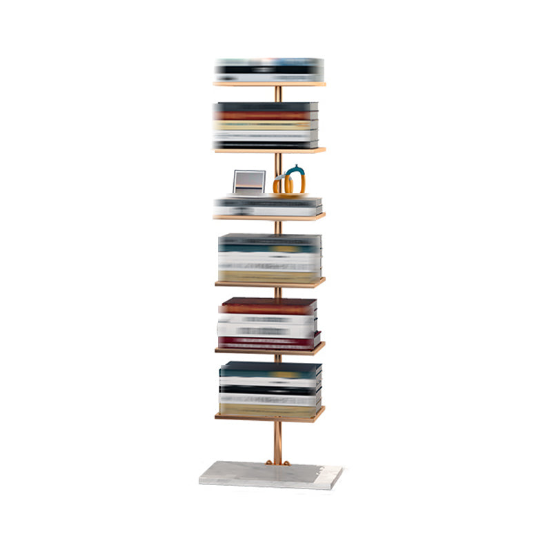 Modern Style Open Bookshelf Metal Etagere Shelf Bookcase for Home 13.8"L x 11"W x 45.3"H Gold Clearhalo 'Bookcases' 'furn' 'furn_bookcases' 'Furniture' 'furniture_bookcases' 'kitchen' 'kitchen_bookcases' 'Living Room Furniture' 'Office Furniture' 4708458
