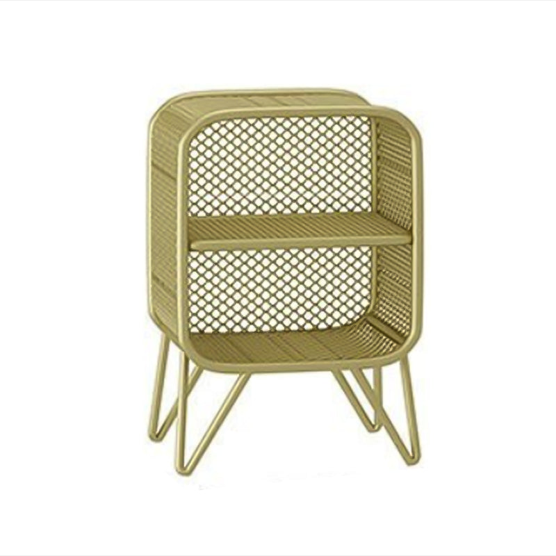 Industrial Standard Bookcase Contemporary Metal Closed Back Bookcase 11.8"L x 11.8"W x 22.8"H Gold Clearhalo 'Bookcases' 'furn' 'furn_bookcases' 'Furniture' 'furniture_bookcases' 'kitchen' 'kitchen_bookcases' 'Living Room Furniture' 'Office Furniture' 4708469