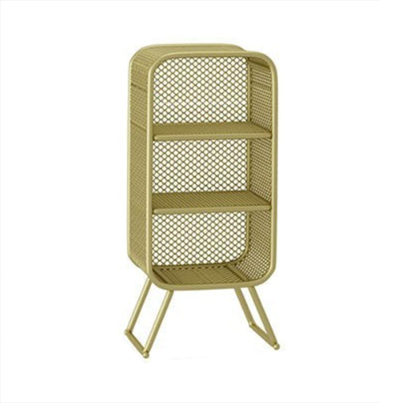 Industrial Standard Bookcase Contemporary Metal Closed Back Bookcase 11.8"L x 11.8"W x 30.7"H Gold Clearhalo 'Bookcases' 'furn' 'furn_bookcases' 'Furniture' 'furniture_bookcases' 'kitchen' 'kitchen_bookcases' 'Living Room Furniture' 'Office Furniture' 4708470