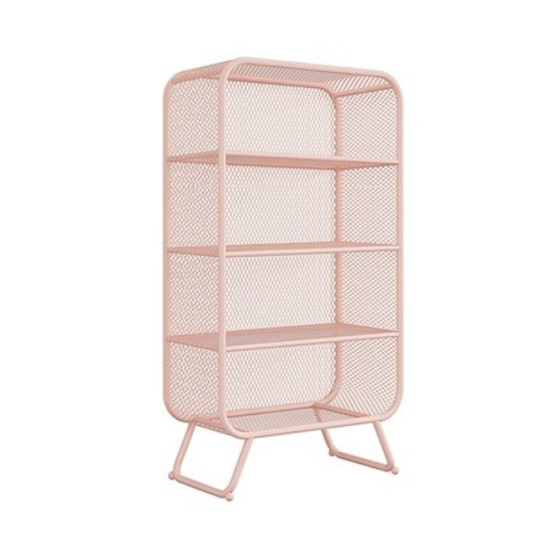 Industrial Standard Bookcase Contemporary Metal Closed Back Bookcase 23.6"L x 11.8"W x 59.1"H Pink Clearhalo 'Bookcases' 'furn' 'furn_bookcases' 'Furniture' 'furniture_bookcases' 'kitchen' 'kitchen_bookcases' 'Living Room Furniture' 'Office Furniture' 4708476