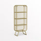 Industrial Standard Bookcase Contemporary Metal Closed Back Bookcase 23.6"L x 11.8"W x 59.1"H Gold Clearhalo 'Bookcases' 'furn' 'furn_bookcases' 'Furniture' 'furniture_bookcases' 'kitchen' 'kitchen_bookcases' 'Living Room Furniture' 'Office Furniture' 4708477