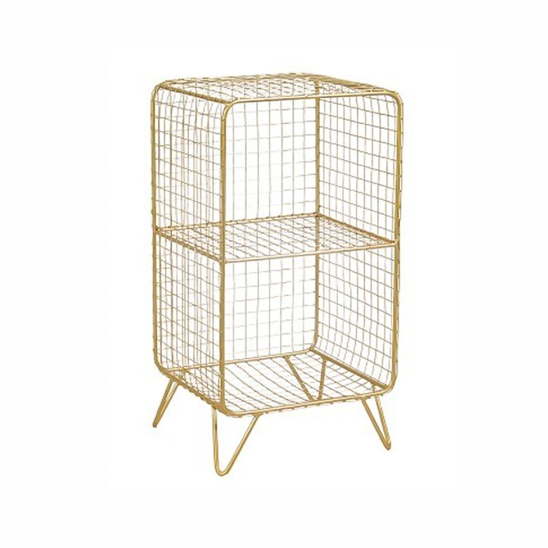 Industrial Standard Bookcase Contemporary Metal Closed Back Bookcase 14"L x 12"W x 26"H Gold Clearhalo 'Bookcases' 'furn' 'furn_bookcases' 'Furniture' 'furniture_bookcases' 'kitchen' 'kitchen_bookcases' 'Living Room Furniture' 'Office Furniture' 4708480