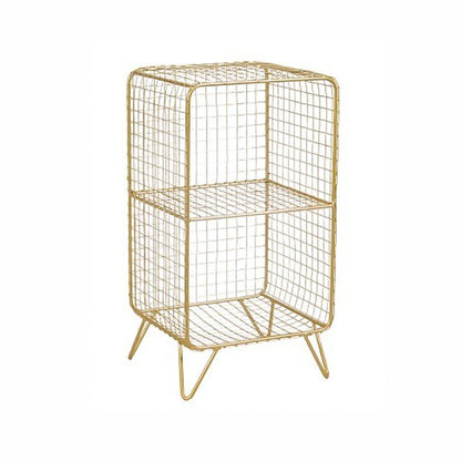 Industrial Standard Bookcase Contemporary Metal Closed Back Bookcase 14"L x 12"W x 26"H Gold Clearhalo 'Bookcases' 'furn' 'furn_bookcases' 'Furniture' 'furniture_bookcases' 'kitchen' 'kitchen_bookcases' 'Living Room Furniture' 'Office Furniture' 4708480