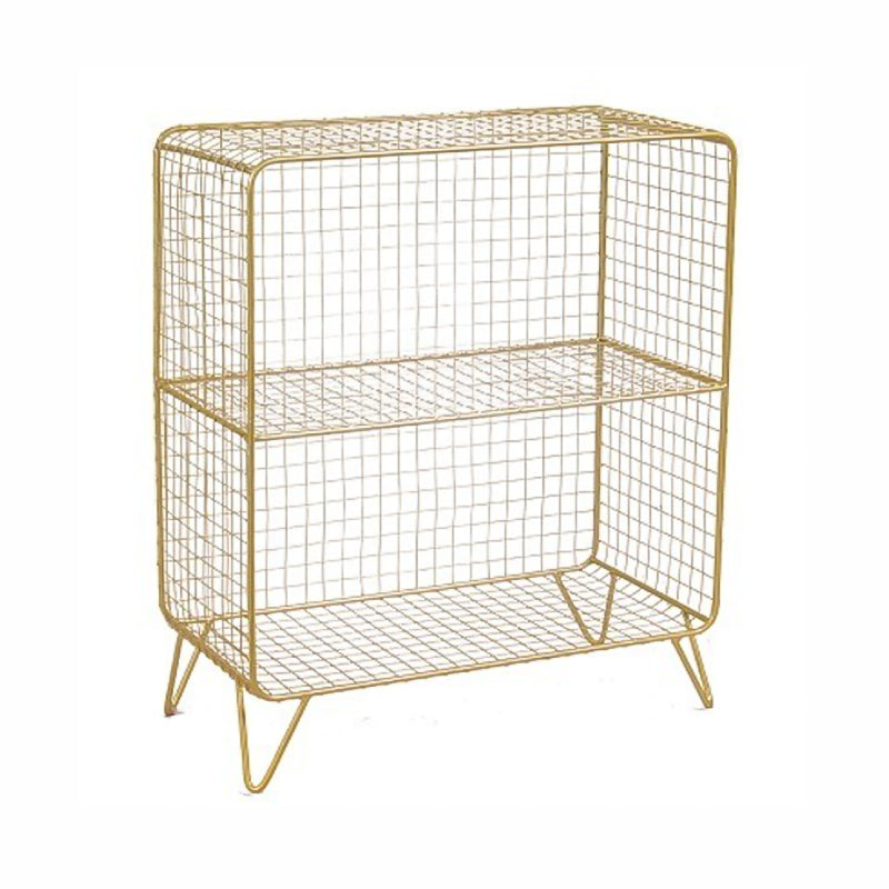 Industrial Standard Bookcase Contemporary Metal Closed Back Bookcase 24"L x 12"W x 28"H Gold Clearhalo 'Bookcases' 'furn' 'furn_bookcases' 'Furniture' 'furniture_bookcases' 'kitchen' 'kitchen_bookcases' 'Living Room Furniture' 'Office Furniture' 4708484
