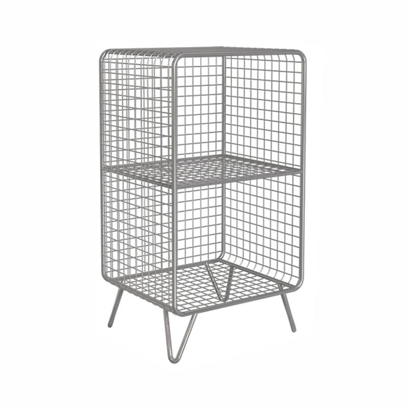 Industrial Standard Bookcase Contemporary Metal Closed Back Bookcase 14"L x 12"W x 26"H Silver Clearhalo 'Bookcases' 'furn' 'furn_bookcases' 'Furniture' 'furniture_bookcases' 'kitchen' 'kitchen_bookcases' 'Living Room Furniture' 'Office Furniture' 4708486