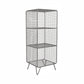 Industrial Standard Bookcase Contemporary Metal Closed Back Bookcase 14"L x 12"W x 35"H Silver Clearhalo 'Bookcases' 'furn' 'furn_bookcases' 'Furniture' 'furniture_bookcases' 'kitchen' 'kitchen_bookcases' 'Living Room Furniture' 'Office Furniture' 4708489