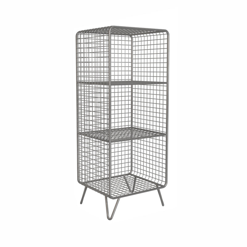 Industrial Standard Bookcase Contemporary Metal Closed Back Bookcase 14"L x 12"W x 35"H Silver Clearhalo 'Bookcases' 'furn' 'furn_bookcases' 'Furniture' 'furniture_bookcases' 'kitchen' 'kitchen_bookcases' 'Living Room Furniture' 'Office Furniture' 4708489