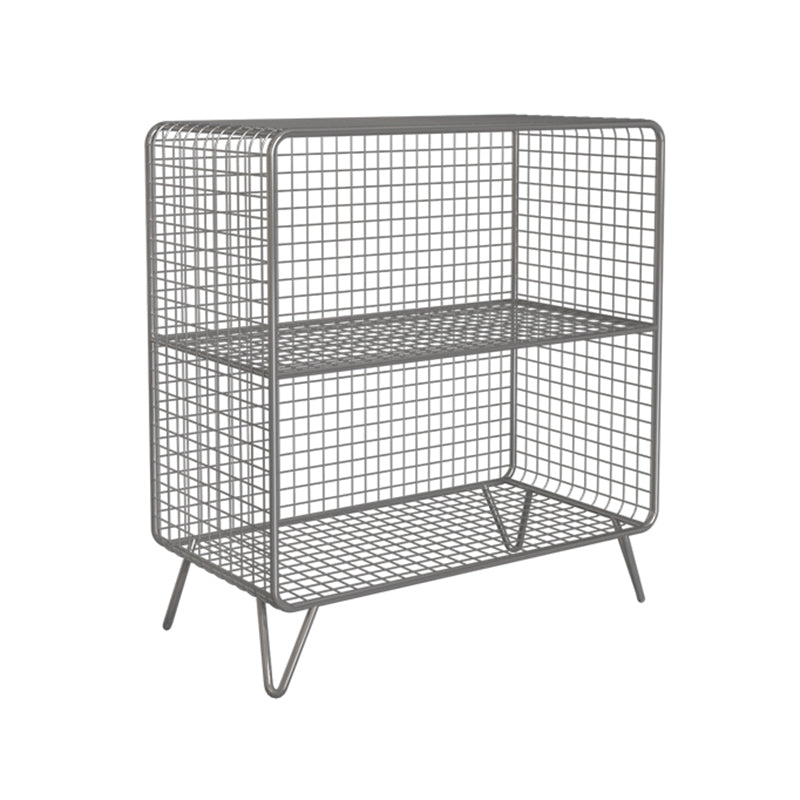 Industrial Standard Bookcase Contemporary Metal Closed Back Bookcase 24"L x 12"W x 28"H Silver Clearhalo 'Bookcases' 'furn' 'furn_bookcases' 'Furniture' 'furniture_bookcases' 'kitchen' 'kitchen_bookcases' 'Living Room Furniture' 'Office Furniture' 4708490