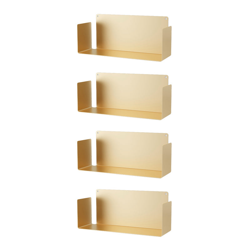 Iron Horizontal Wall Unit Bookshelf Contemporary Bookshelf for Home Gold 4 Piece Set Clearhalo 'Bookcases' 'furn' 'furn_bookcases' 'Furniture' 'furniture_bookcases' 'kitchen' 'kitchen_bookcases' 'Living Room Furniture' 'Office Furniture' 4708508