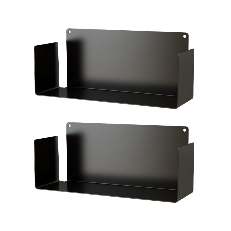 Iron Horizontal Wall Unit Bookshelf Contemporary Bookshelf for Home Black 2 Piece Set Clearhalo 'Bookcases' 'furn' 'furn_bookcases' 'Furniture' 'furniture_bookcases' 'kitchen' 'kitchen_bookcases' 'Living Room Furniture' 'Office Furniture' 4708511