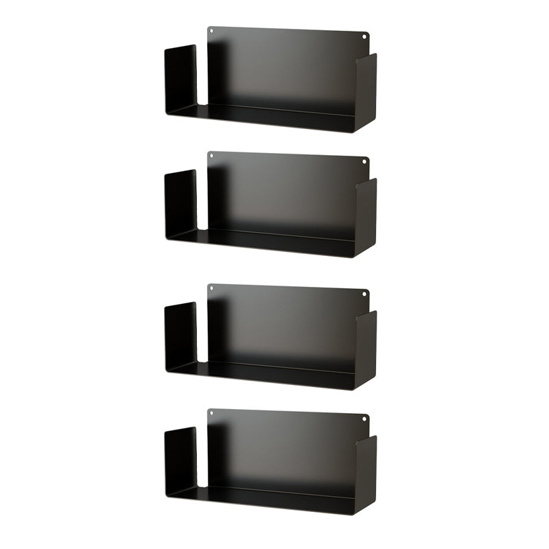 Iron Horizontal Wall Unit Bookshelf Contemporary Bookshelf for Home Black 4 Piece Set Clearhalo 'Bookcases' 'furn' 'furn_bookcases' 'Furniture' 'furniture_bookcases' 'kitchen' 'kitchen_bookcases' 'Living Room Furniture' 'Office Furniture' 4708513