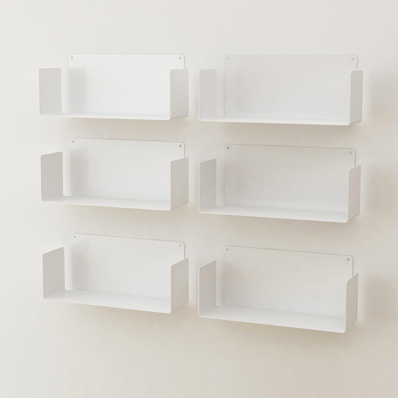 Iron Horizontal Wall Unit Bookshelf Contemporary Bookshelf for Home White 4 Piece Set Clearhalo 'Bookcases' 'furn' 'furn_bookcases' 'Furniture' 'furniture_bookcases' 'kitchen' 'kitchen_bookcases' 'Living Room Furniture' 'Office Furniture' 4708521