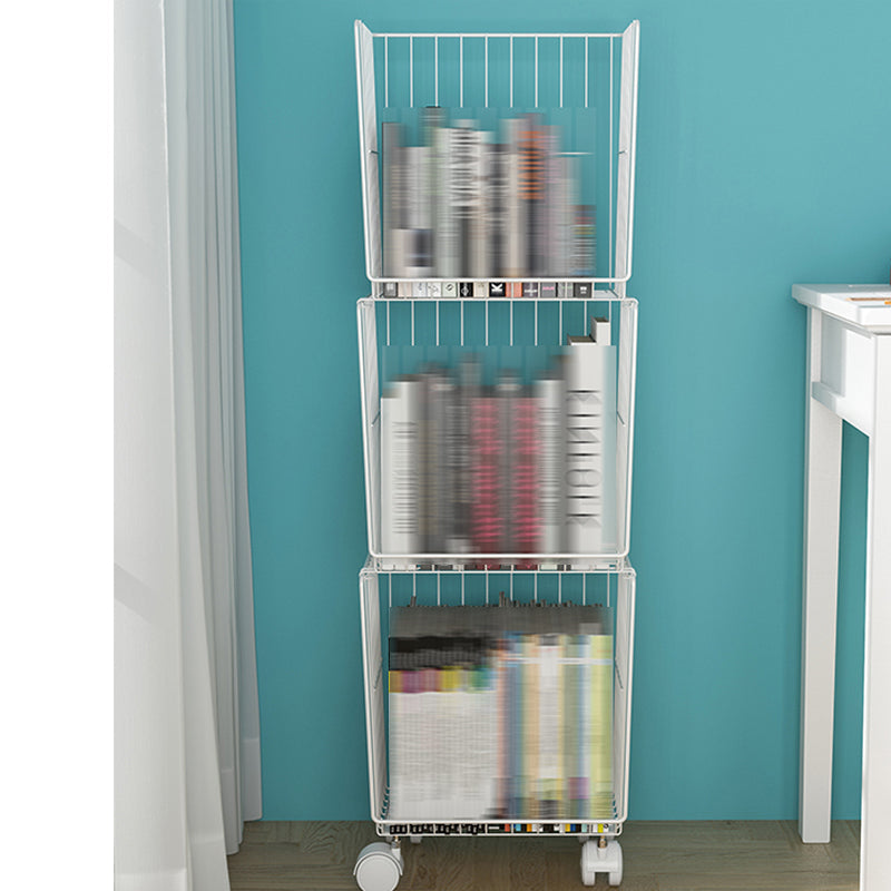Modern Geometric Bookcase Metal Closed Back Bookcase for Home Office Clearhalo 'Bookcases' 'furn' 'furn_bookcases' 'Furniture' 'furniture_bookcases' 'kitchen' 'kitchen_bookcases' 'Living Room Furniture' 'Office Furniture' 4708532