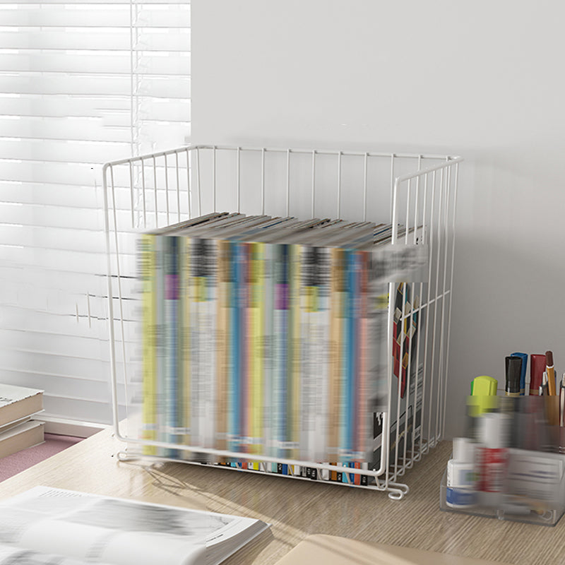 Modern Geometric Bookcase Metal Closed Back Bookcase for Home Office 12.4"L x 9.4"W x 12.4"H White Clearhalo 'Bookcases' 'furn' 'furn_bookcases' 'Furniture' 'furniture_bookcases' 'kitchen' 'kitchen_bookcases' 'Living Room Furniture' 'Office Furniture' 4708542